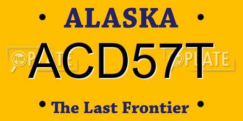 ACD57T Alaska License Plate