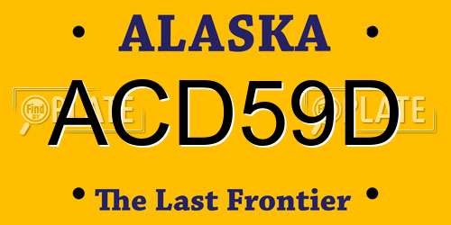ACD59D Alaska License Plate