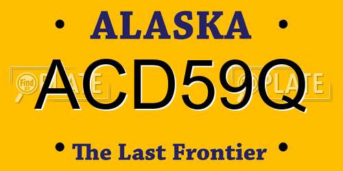 ACD59Q Alaska License Plate