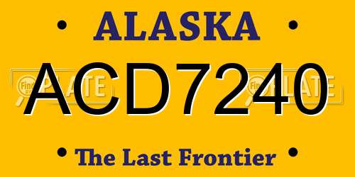 ACD7240 Alaska License Plate