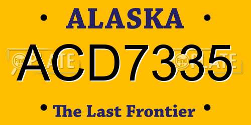 ACD7335 Alaska License Plate