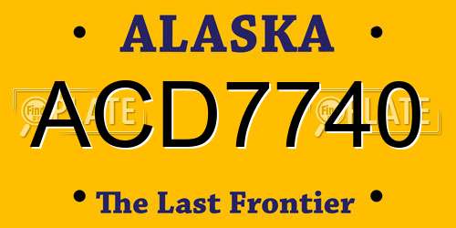 ACD7740 Alaska License Plate