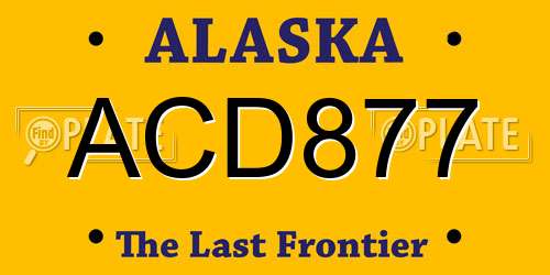 ACD877 Alaska License Plate
