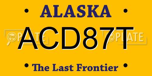 ACD87T Alaska License Plate