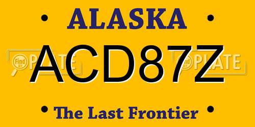 ACD87Z Alaska License Plate