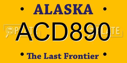 ACD890 Alaska License Plate