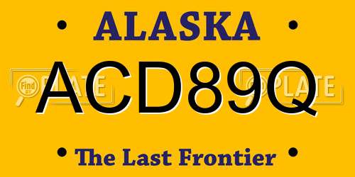 ACD89Q Alaska License Plate