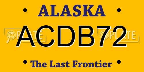 ACDB72 Alaska License Plate