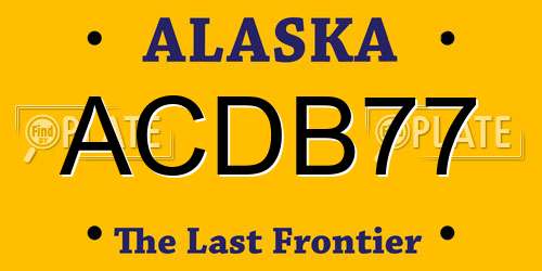 ACDB77 Alaska License Plate
