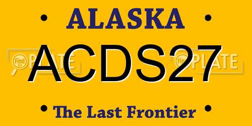 ACDS27 Alaska License Plate