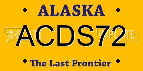 ACDS72 Alaska License Plate