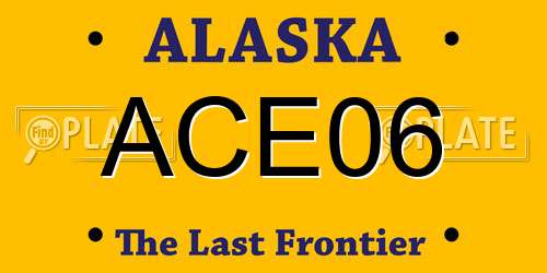 ACE06 Alaska License Plate