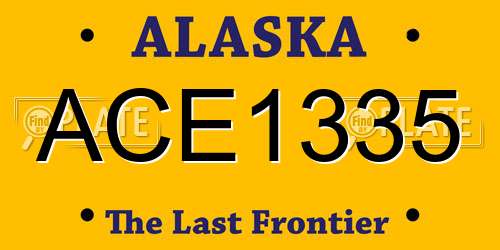 ACE1335 Alaska License Plate