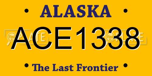 ACE1338 Alaska License Plate