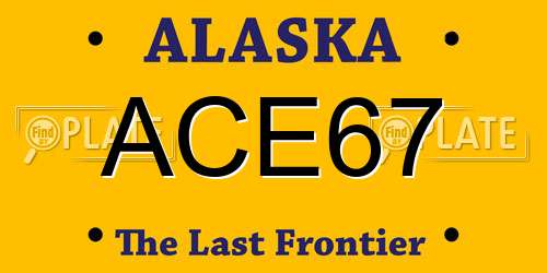 ACE67 Alaska License Plate