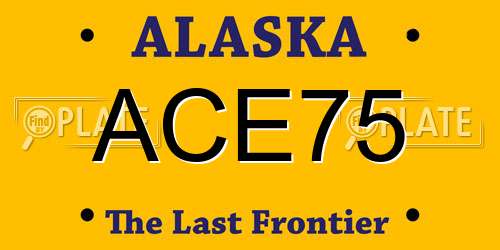 ACE75 Alaska License Plate
