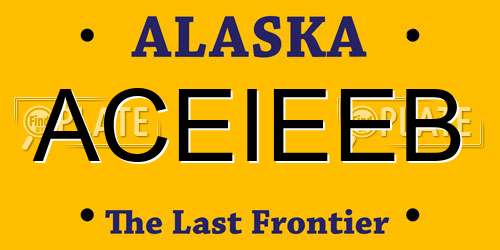 ACEIEEB Alaska License Plate