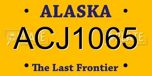 ACJ1065 Alaska License Plate