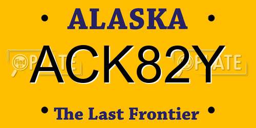 ACK82Y Alaska License Plate