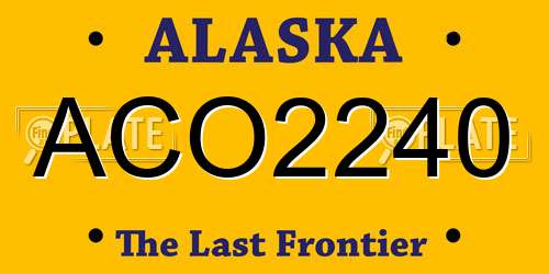 ACO2240 Alaska License Plate