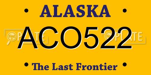 ACO522 Alaska License Plate