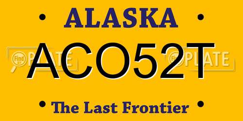 ACO52T Alaska License Plate