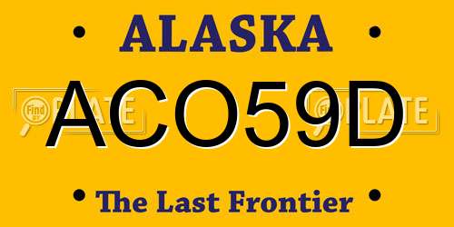 ACO59D Alaska License Plate