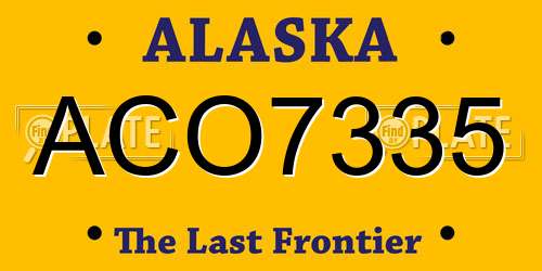 ACO7335 Alaska License Plate