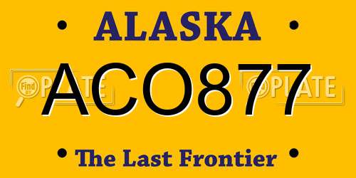 ACO877 Alaska License Plate