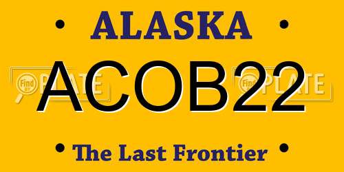 ACOB22 Alaska License Plate