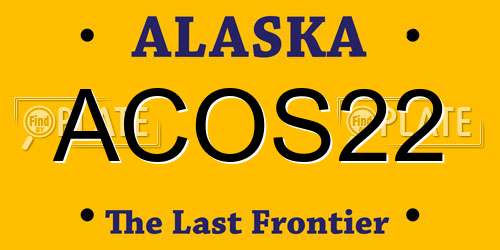 ACOS22 Alaska License Plate
