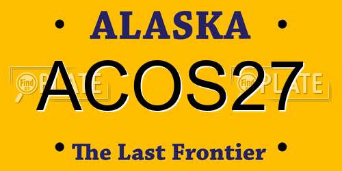ACOS27 Alaska License Plate