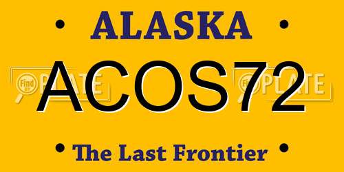 ACOS72 Alaska License Plate