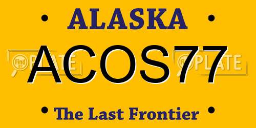 ACOS77 Alaska License Plate