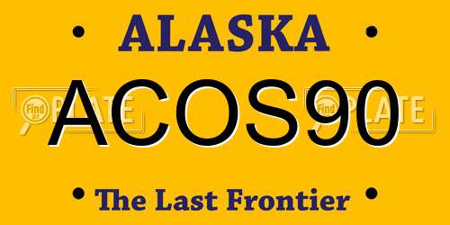ACOS90 Alaska License Plate