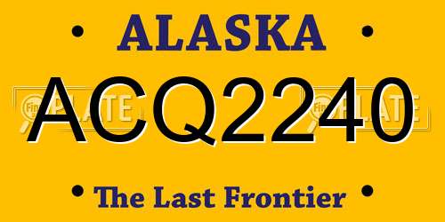 ACQ2240 Alaska License Plate