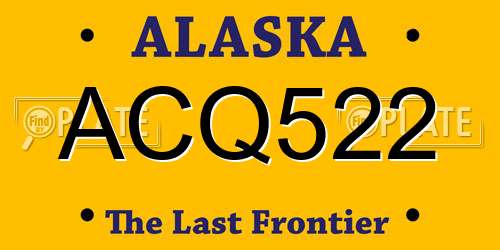 ACQ522 Alaska License Plate