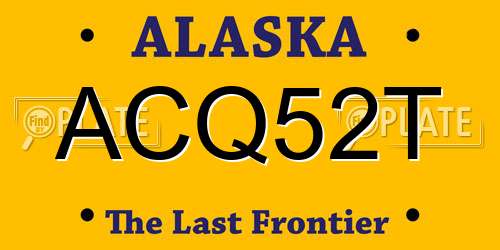 ACQ52T Alaska License Plate