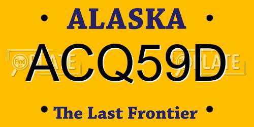 ACQ59D Alaska License Plate