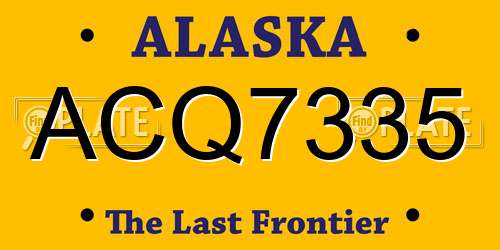 ACQ7335 Alaska License Plate