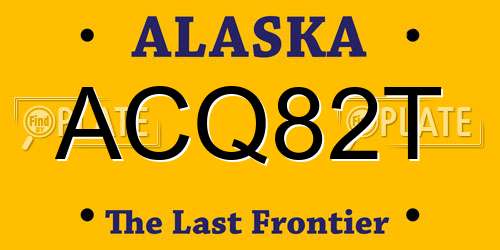 ACQ82T Alaska License Plate