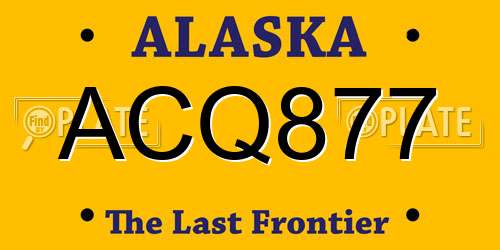 ACQ877 Alaska License Plate