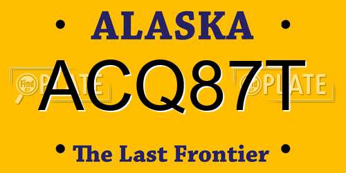 ACQ87T Alaska License Plate