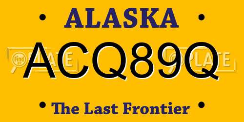 ACQ89Q Alaska License Plate