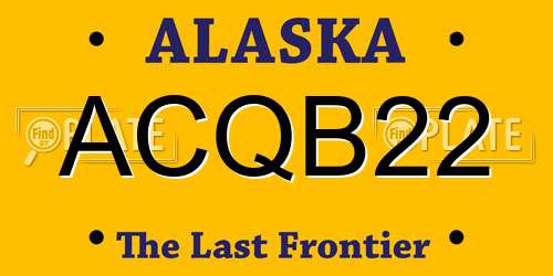 ACQB22 Alaska License Plate