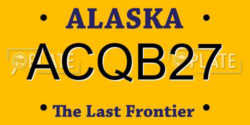 ACQB27 Alaska License Plate