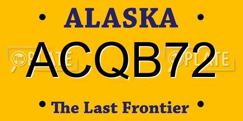ACQB72 Alaska License Plate