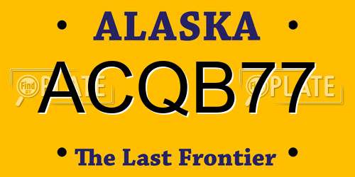 ACQB77 Alaska License Plate