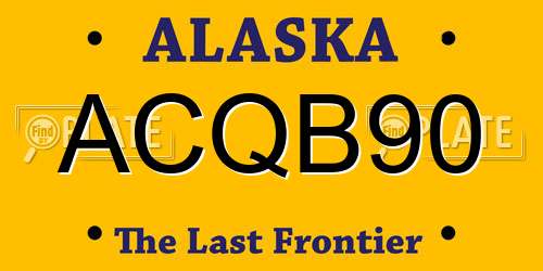 ACQB90 Alaska License Plate
