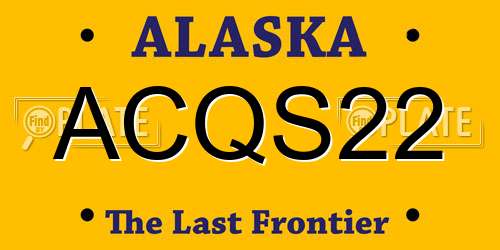 ACQS22 Alaska License Plate